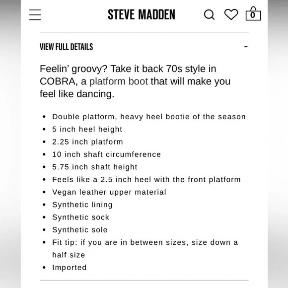 Steve Madden Cobra Black Leather Platform Boots - Picture 5 of 6